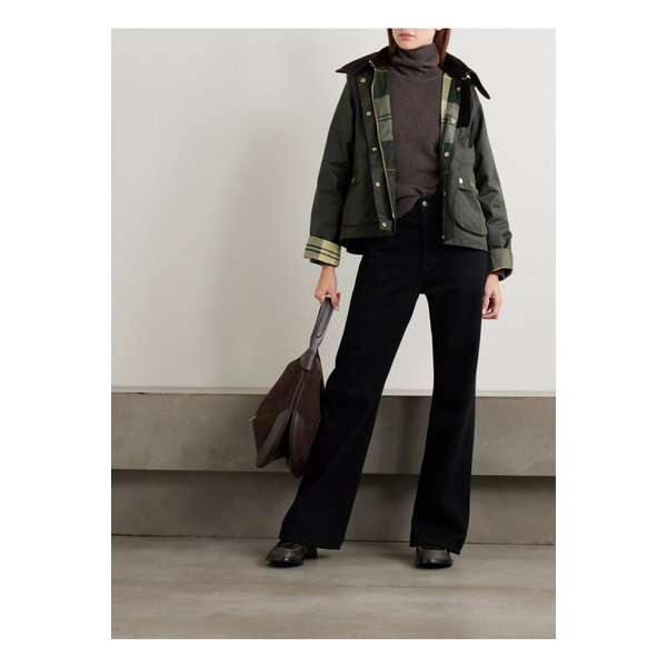 레이튼 후드 코듀로이 트리밍 왁스 코튼 재킷 다크 그린 46376663162881826