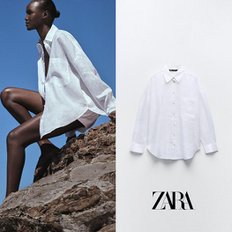 ZARA 자라 100% 리넨 베이직 셔츠 화이트 8372/097