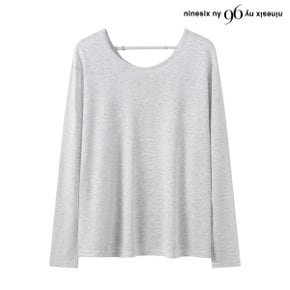 무지 오버핏 포인트 뒷끈 긴팔 티셔츠 (NQ2LW049L0)