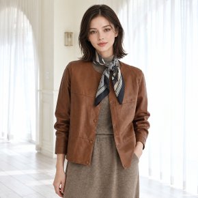 노카라 하프 가죽 재킷_T2601JK005A