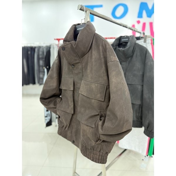 [여주점] 남여공용 더티레더오리털점퍼 JGZZ63904