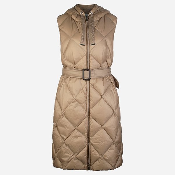 [시흥점] 5F 2529296075600 040 트레질 퀼팅 후드 롱패딩 베스트 카멜