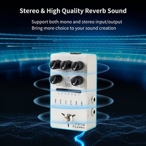 FLAMMA FS02 7 Stereo Digital Reverb Effects Pedal 디지털 리버브 기타 페달 클래식 이펙트