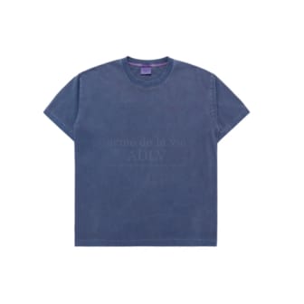 아크메드라비 BASIC LOGO PIGMENT WASHING SHORT SLEEVE T-SHIRT NAVY 피그먼트워싱 반팔티 SSLBPG-NVY