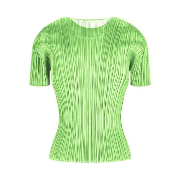 26SS 플리츠플리즈 반팔 티셔츠 PP67JK40360 LIGHT GREEN DOM
