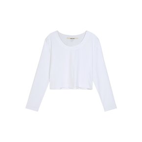 LOGO ROUND CROPPED T-SHIRT WHITE MBCFTO012WH