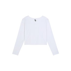 LOGO ROUND CROPPED T-SHIRT WHITE MBCFTO012WH