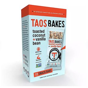 타오스베이크 스낵바 토스티드 코코넛 바닐라빈 에너지바 Taos Bakes Snack Bars 10개입