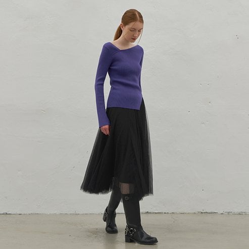나인(Atelier Nain) (택가:59,000원)볼륨 플레어 밴딩 샤 스커트(SK-4887)