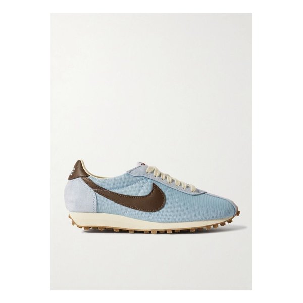 Ld-1000 가죽 브러시드 스웨이드 트리밍 메시 스니커즈 블루 1647597353248640