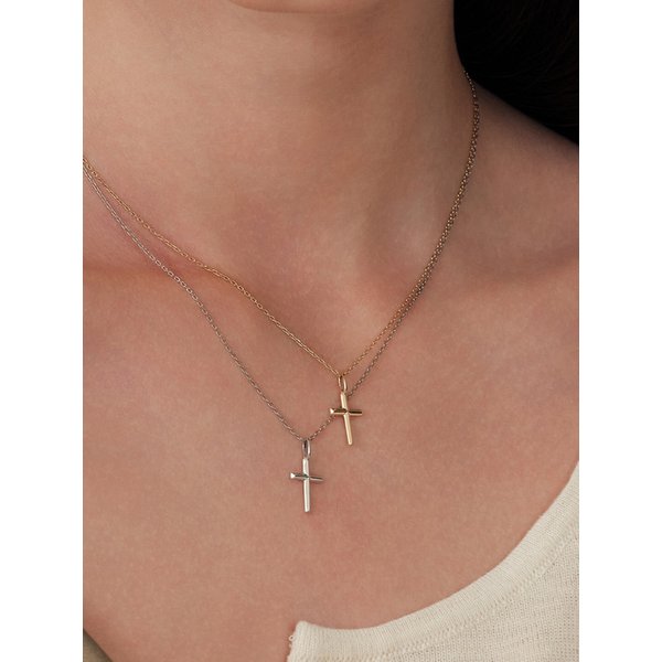 14k 다이아몬드 솔리드 엣지 크로스 펜던트 (14k골드) LCP03