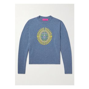 Technicolor Sunshine Embroidered Cashmere Sweater 블루