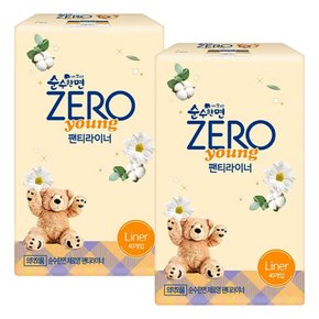 깨끗한나라 순수한면 ZERO 영 팬티라이너 롱 40p X 2개