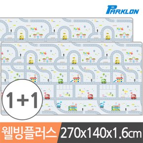 파크론 1+1 타요 도로놀이 웰빙플러스 놀이방매트 270x140x1.6cm