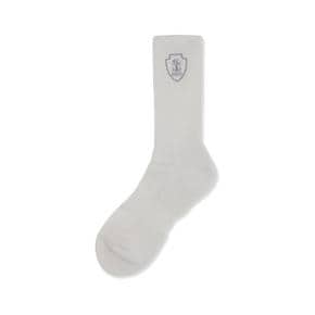 브루넬로 쿠치넬리 MCS95585T CR59 BIANCO+GRIGIO CHIARO Ribbed cotton knit Socks