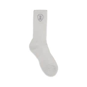브루넬로 쿠치넬리 MCS95585T CR59 BIANCO+GRIGIO CHIARO Ribbed cotton knit Socks