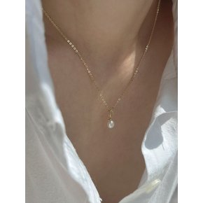 14k coil pearl necklace