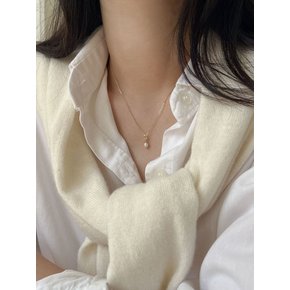 14k coil pearl necklace