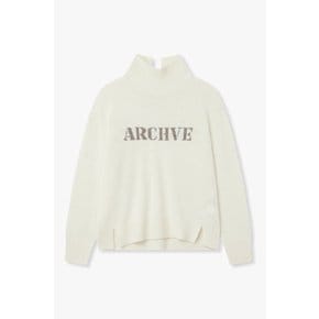 [부산점] 보브)) 레터링 디테일 하이넥 니트 풀오버 (7126150100)