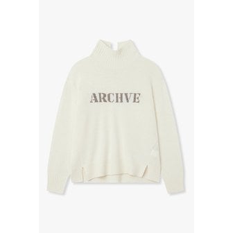 VOV [부산점] 보브)) 레터링 디테일 하이넥 니트 풀오버 (7126150100)