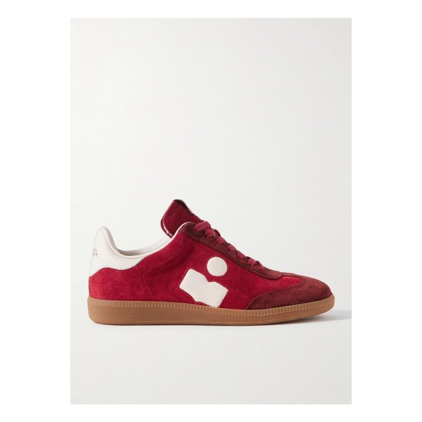 브라이스 가죽 트리밍 스웨이드 스니커즈 레드 46376663162937003