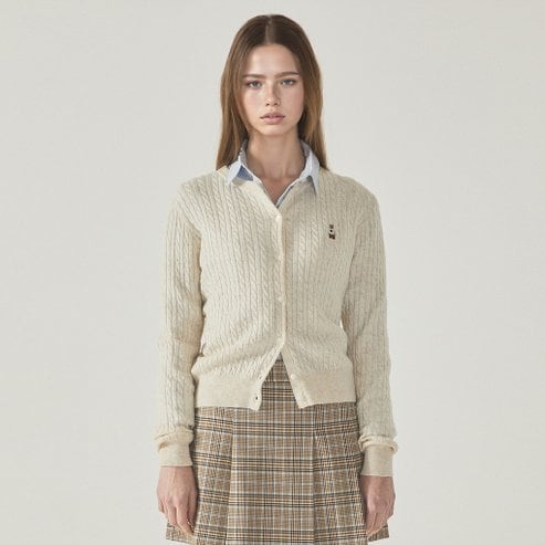 후아유 Steve High Gauge Wool Cable Cardigan WHCKF2225F