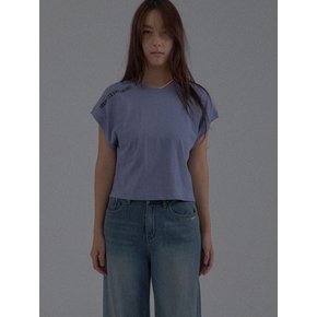 Dropped Shoulder Lettering Crop T-Shirt_Purple