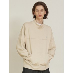 BUTTON HALF NECK SWEATSHIRTS [3 COLOR]