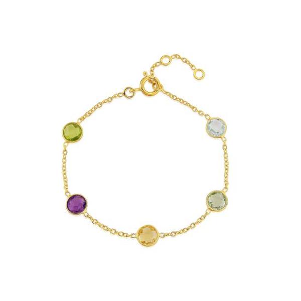 아우리 주얼리 팔찌 B2155 Chennai Multi Gemstone & Gold Vermeil Bracelet