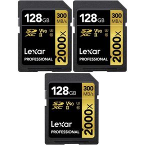 미국 렉사 sd카드 Lexar LSD2000128GBNNNU Pro 2000x SD UHSII 128GB Memory Card 3 Pack 153947