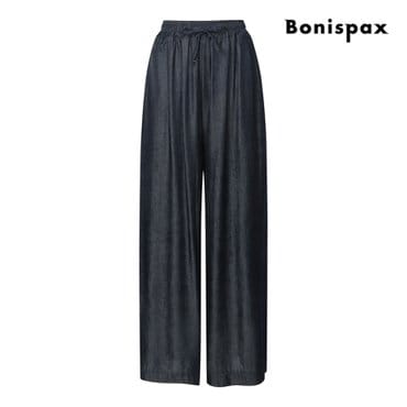 보니스팍스 생지 데님 쿨 와이드 롱 밴딩 팬츠 (XP7PT009M0)
