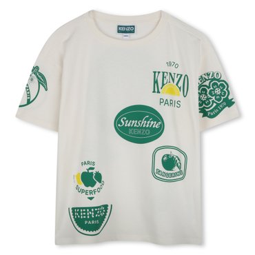 겐조키즈 [주니어_14Age] FRUITS STICKERS 과일프린트반팔 티셔츠(Z255AFT324_화이트)