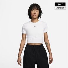 우먼스 나이키 스포츠웨어 에센셜 슬림 핏 크롭 티셔츠 NIKE FB2874-100