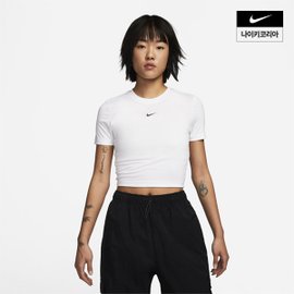 나이키 우먼스 나이키 스포츠웨어 에센셜 슬림 핏 크롭 티셔츠 NIKE FB2874-100