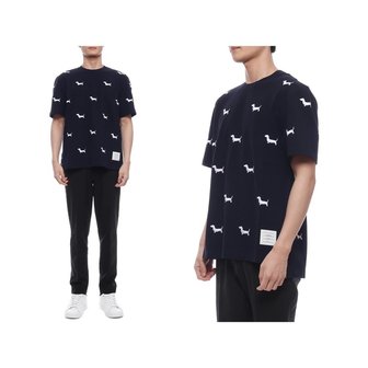 톰브라운 25SS 남성 헥터 자수 피케 반팔티셔츠 (MJS284E 00050 415 25S)