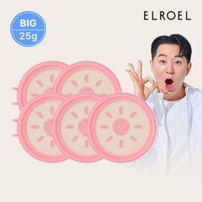 [빅] 엘로엘 피치 핑크 톤업 팡팡 빅 선쿠션 25g 리필 x 5개_ELROEL