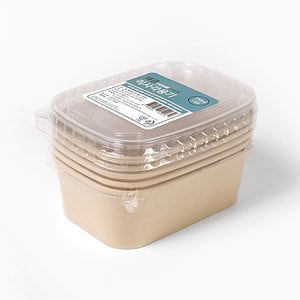  [홈카페] 덮밥 닭강정 직사각 종이용기 750ml 뚜껑포함 5세트
