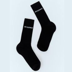 24 SS 자크뮈스 Les Chaussettes 로고 리브 롱 삭스 블랙 21H213AC003 5000 990 89314749