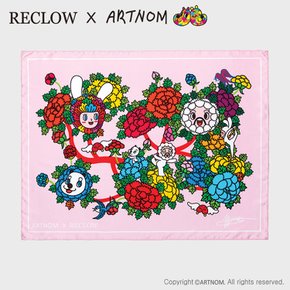 [최초가 : 59,900원][리끌로우X아트놈] RECLOW BOUQUET 실크 스카프 PINK