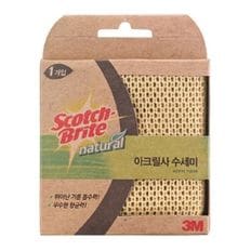 3M 스카치 브라이트 내츄럴 아크릴사 수세미 1개입 사무용품