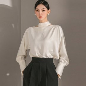 B2761 반하이넥 트임 블라우스