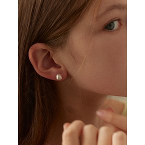 [연말 스페셜 6mm+10mm 진주귀걸이 증정][925 silver] Sanding round earring