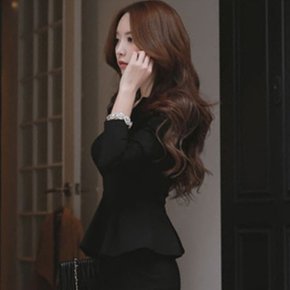 슬림핏 미니 원피스 봄가을 브이넥 하객룩 정장원피스