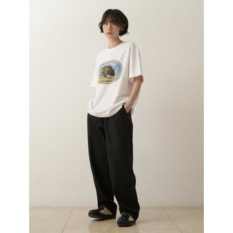 컨셉타이드 린넨 라이크 와이드 밴딩 팬츠_Black