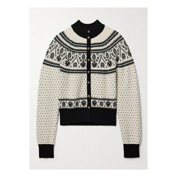 케이트 마크 인타르시아 캐시미어 혼방 가디건 크림 1647597343294492