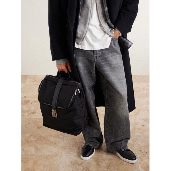 녹스 가죽 트리밍 나일론 백팩 46376663162965081