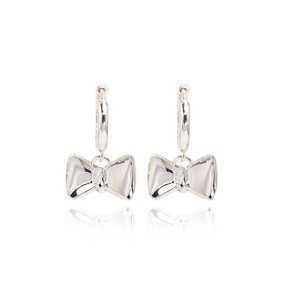 Petite Ribbon Silver Earring Ie371 [Silver]