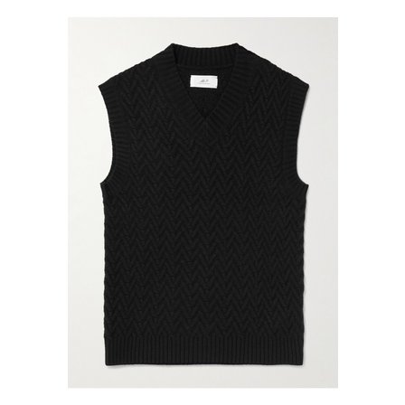 MR P. 미스터 피 울 캐시미어 혼방 스웨터 베스트 블랙 46376663162890169