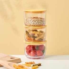 3단 스태킹 다용도 원형용기 990ml