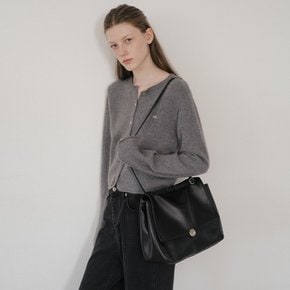Leather front lock bag [TIWT04AH07]_Black